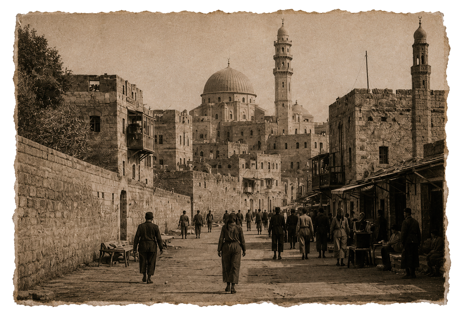Historical cityscape photograph
